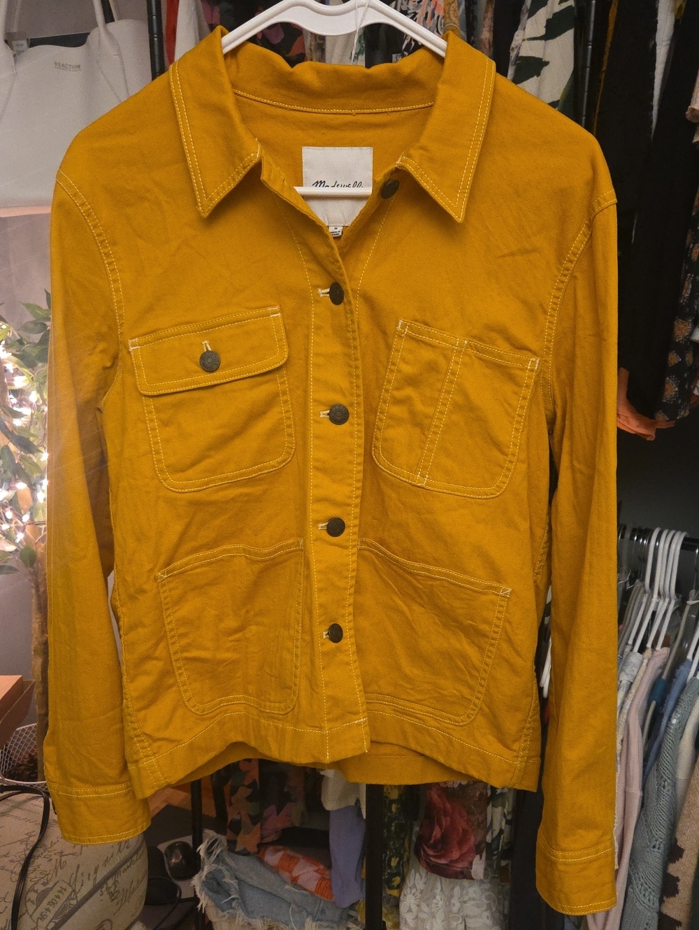 Madewell Mustard Utility Jacket with Patch Pockets